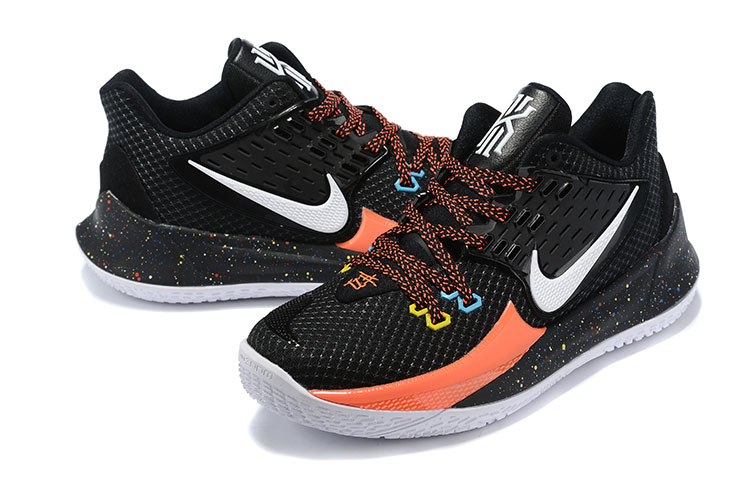 2020 Nike Kyrie Irving II Low Black White Orange Basketball Shoes - Click Image to Close